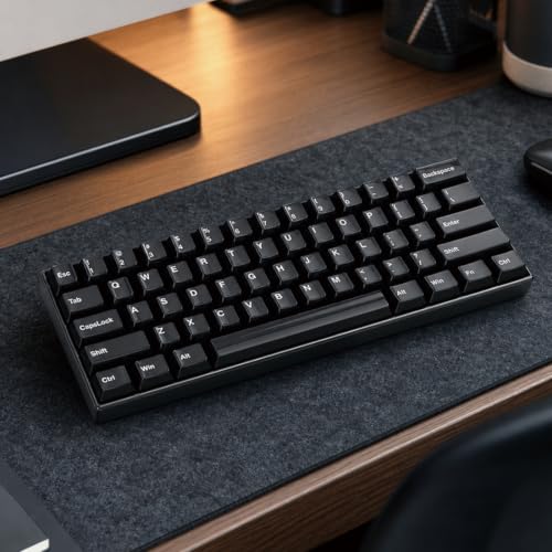 Image of Ceramic Keycap Set for 61 /67 /68 ANSI Keyboards 96 Keys (Black with White) | Mechanical Keyboards Alumina Ceramic, Scratch-Resistant, Gloss Finish, TKL Layout, Comfortable Typing