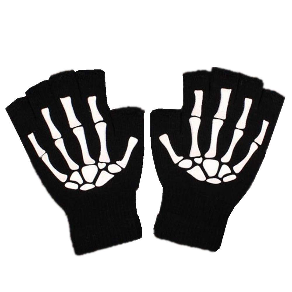 Gants Déchirés Sans Doigts Noir Et Gris - Style Gothique Punk - Pour Concerts, Halloween Et Looks Streetwear