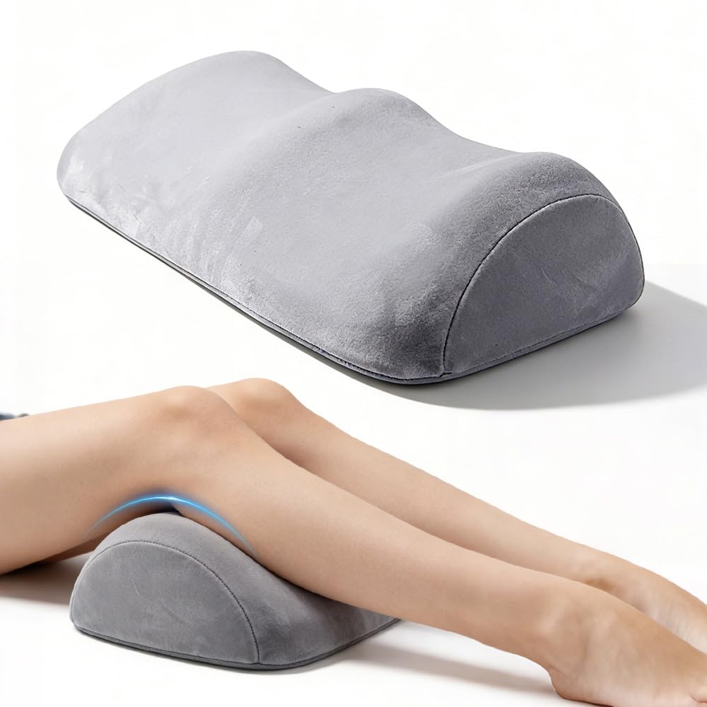 Poduszka pod kolana, poduszka na żyły pod nogami, poduszka na nogi, poduszka pod kolana do spania, Ergonomiczna poduszka z pianki memory do podparcia kolan i nóg (jasnoszara)