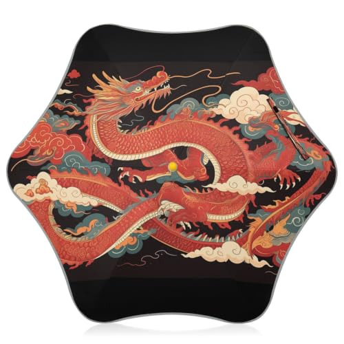 Parapluie pliant pour enfants anti-UV et réfléchissant style dragon