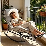 Fiutazge Silla Mecedora Exterior,BalcóN-Beige
