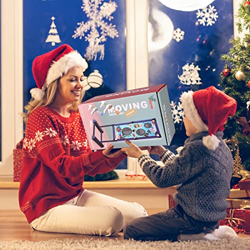 DX DA XIN Bewegliche Zielscheibe Set - Schießspiele für Kinder mit Bewegliches Ziel 2 Pcs Popper Pistole 18 Schaumball Spielzeug Kinder ab 5 6 7 8 9 Jahre Outdoor Spiele Geschenk für Junge