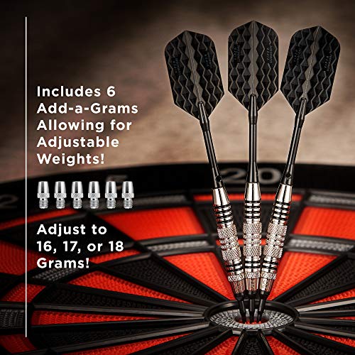 Viper Bobcat Adjustable Weight Soft Tip Darts with Storage/Travel Case: Nickel Silver Plated, Black Rings, 16-19 Grams - Image 2
