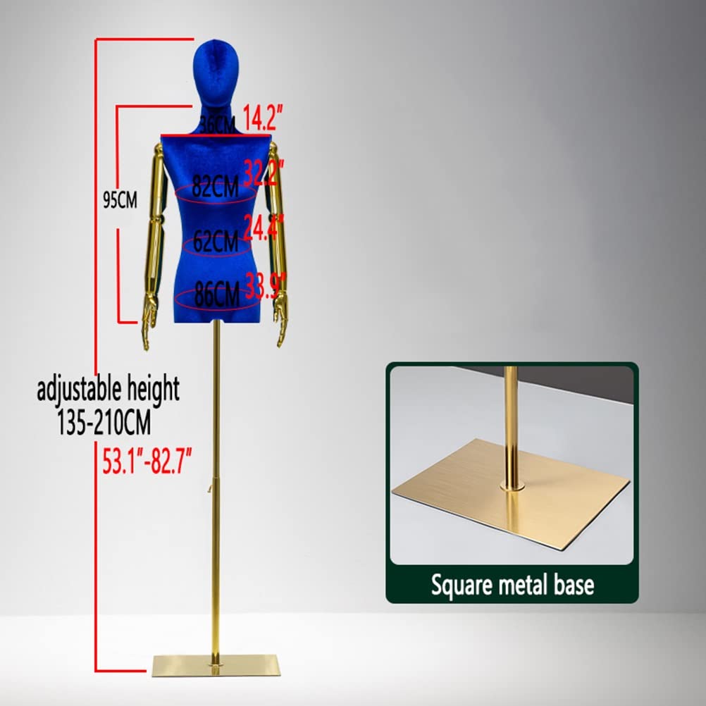 Amagogo Weiblicher Schaufensterpuppen-Torso, halbe Länge, weiblicher Schaufensterpuppen-Körper, Requisiten, Kleiderform, Aufhängehaken für Geschäfte, Gold Amagogo Weiblicher Schaufensterpuppen-Torso, halbe Länge, weiblicher Schaufensterpuppen-Körper, Requisiten, Kleiderform, Aufhängehaken für Geschäfte, Gold