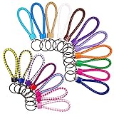 18Pcs Leather Keychain for Men Women, Mens Wristlet Key Chain Lanyard for Car Keys, Weave Leather St