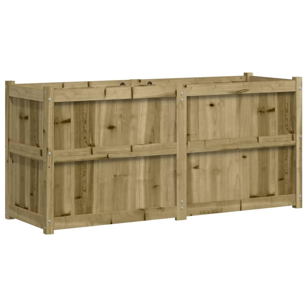 vidaXL Garden Planter Flower Box - Impregnated Pine Wood, Rectangular, for Patio, Outdoor, Balcony, Dimensions: 59.1