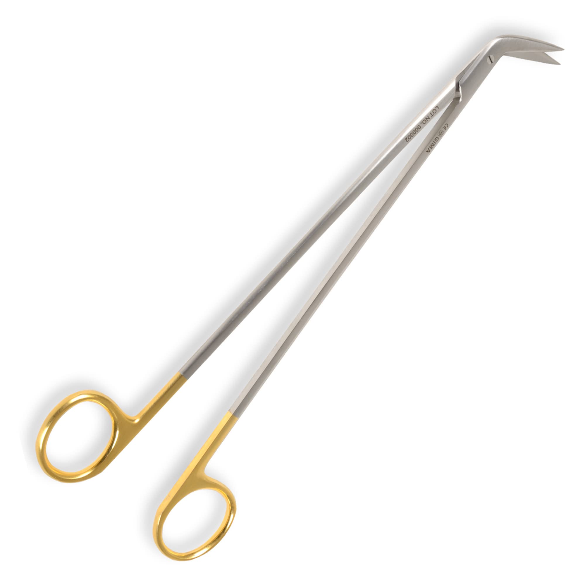 Gima - Forbici Debakey Potts Smith, Misura 23 cm ang. 60°, Carburo di Tungsteno e Acciaio Inox, Linea Gold, 1 pezzo