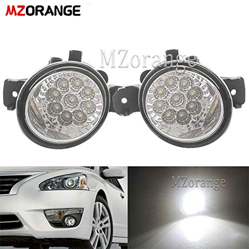 MZORANGE 9-LED Fog Light Front Bumper Driving Fog Lamp For Nissan Altima Maxima Pathfinder Rogue Sentra Versa Murano For Infiniti G37 JX35 QX60 M35 M45