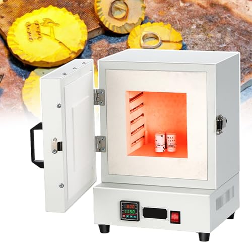 Horno eléctrico con panel digital y puerta sellada para fundición de joyas y tratamiento térmico