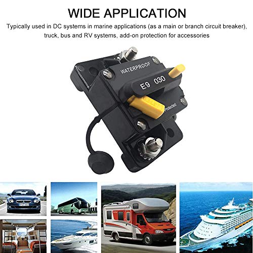 Yorten Disjuntor 30A de bateria dupla com reset manual IP67 à prova d'água 12V 24V fusível