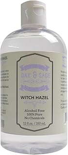 Oak & Sage Facial Toner Witch Hazel Unscented - 12oz Astringent, 100% Pure, No Alcohol, No Additives - Perfect for Essential Oil Needs