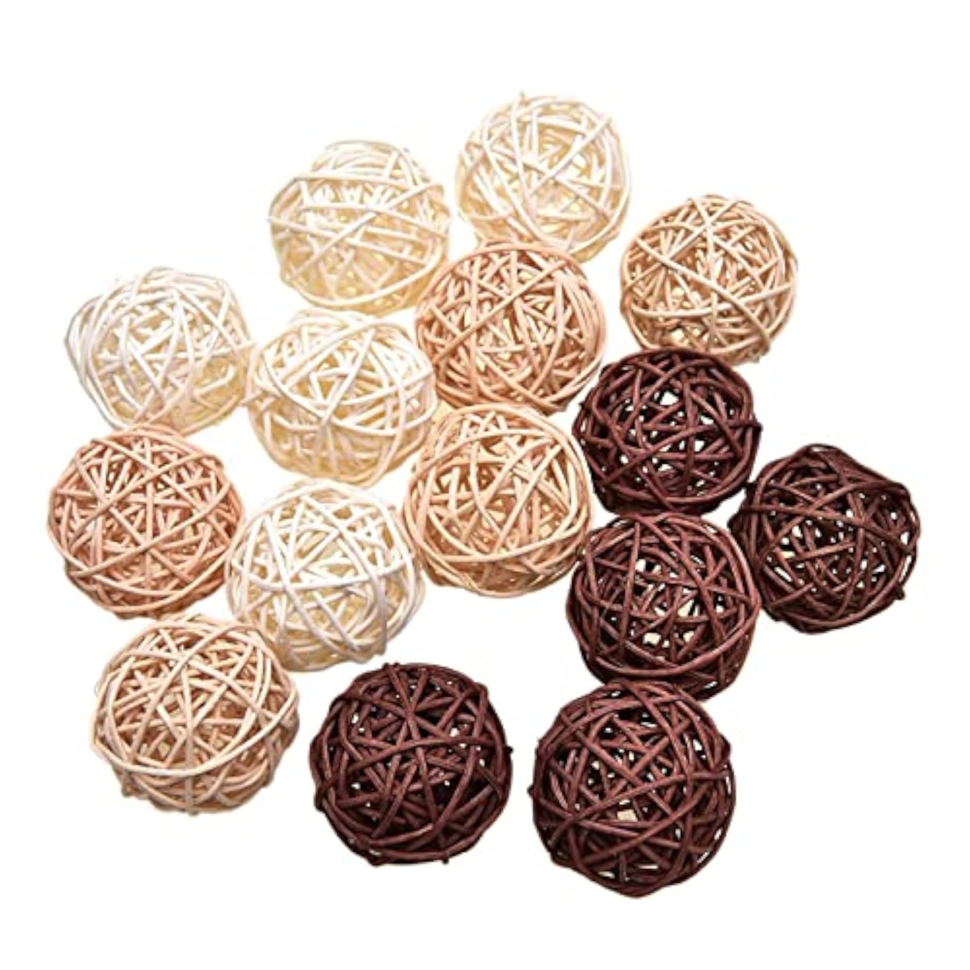 Rattan Wicker Cane Balls, 15pcs