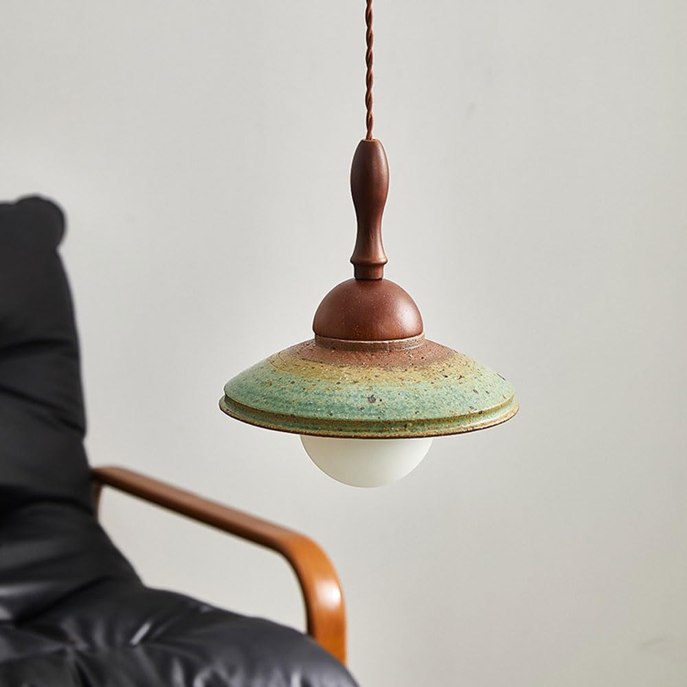 Lampa wisząca LED, żyrandole, 8,6 '' ceramiczna wyspa kuchenna, klosz w kształcie szyszki sosnowej, drewniany żyrandol do jadalni, stolik nocny, kuchnia, przedpokój