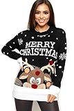 Pom Pom Rentier Merry Christmas Pullover