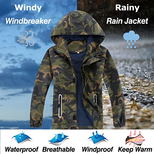 Image of Waterproof Kids Rain Jackets With Hood,Lightweight Toddler Raincoat For Boys Girls,Kids Clothes Windbreaker Jacket