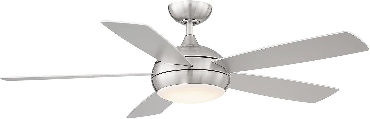 WAC Ceiling Fans F-005L-BN Odyssey 52" Ceiling Fan with LED Lights and Remote, Brushed Nickel