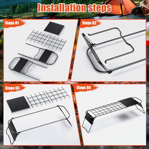 TOBWOLF-33-Portable-Folding-Campfire-Grill-Heavy-Duty-Camping-Grill-wHeight-Adjustable-Legs-Outdoor-Campfire-Grill-Grate-wCarry-Bag-Camp-Fire-Cooking-Racks-for-Outdoor-Cooking-Patio-Backyard