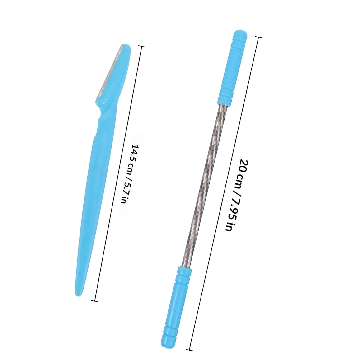 Unomor 8pcs Facial Hair Remover Epilators and Eyebrow Razors Set Blue for Women’s Facial Grooming and Eyebrow Shaping