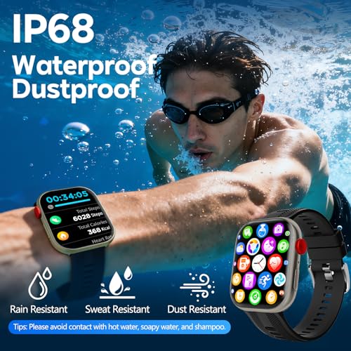 Smart Watch for Women&Men, 1.88" HD Smartwatch(Answer/Make Calls), Fitness Watch with Heart Rate/Sleep/IP68 Waterproof/120+Sports Modes,Bluetooth Call &Music Control-Black - Image 4