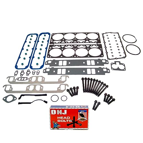 Image of DNJ HGB1144 Engine Cylinder Head Gasket Set with Head Bolt Kit, Complete Repair Set for 1998-2003 Dodge, Jeep B1500, B2500, B3500 5.2L V8 16V OHV 5211cc