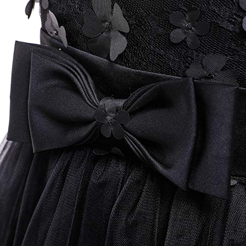 Weileenice Flower Girls Lace Party Dress Applique Little/Big Girl Wedding Formal Tulle Dresses Kids Prom Funeral Gown4