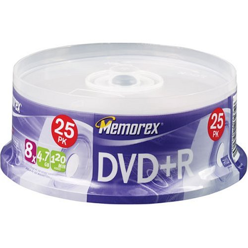 Memorex 4.7GB 8X DVD+R Media (25-Pack Spindle)