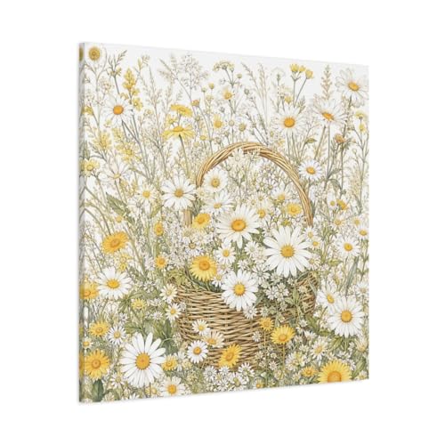 Toile florale de qualité supérieure 80x80 cm avec châssis épais de 3 cm