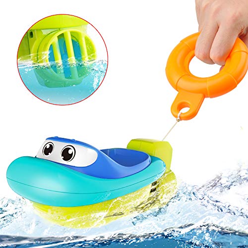 GizmoVine Barco de Juguetes Bebe,Juguetes de Baño en Forma de Animal,Juguetes Bañera de Bebé Hechos para Muchachos y Chicas.Juguete de Piscina en Juegos de Agua para Niños.(Palangrero)
