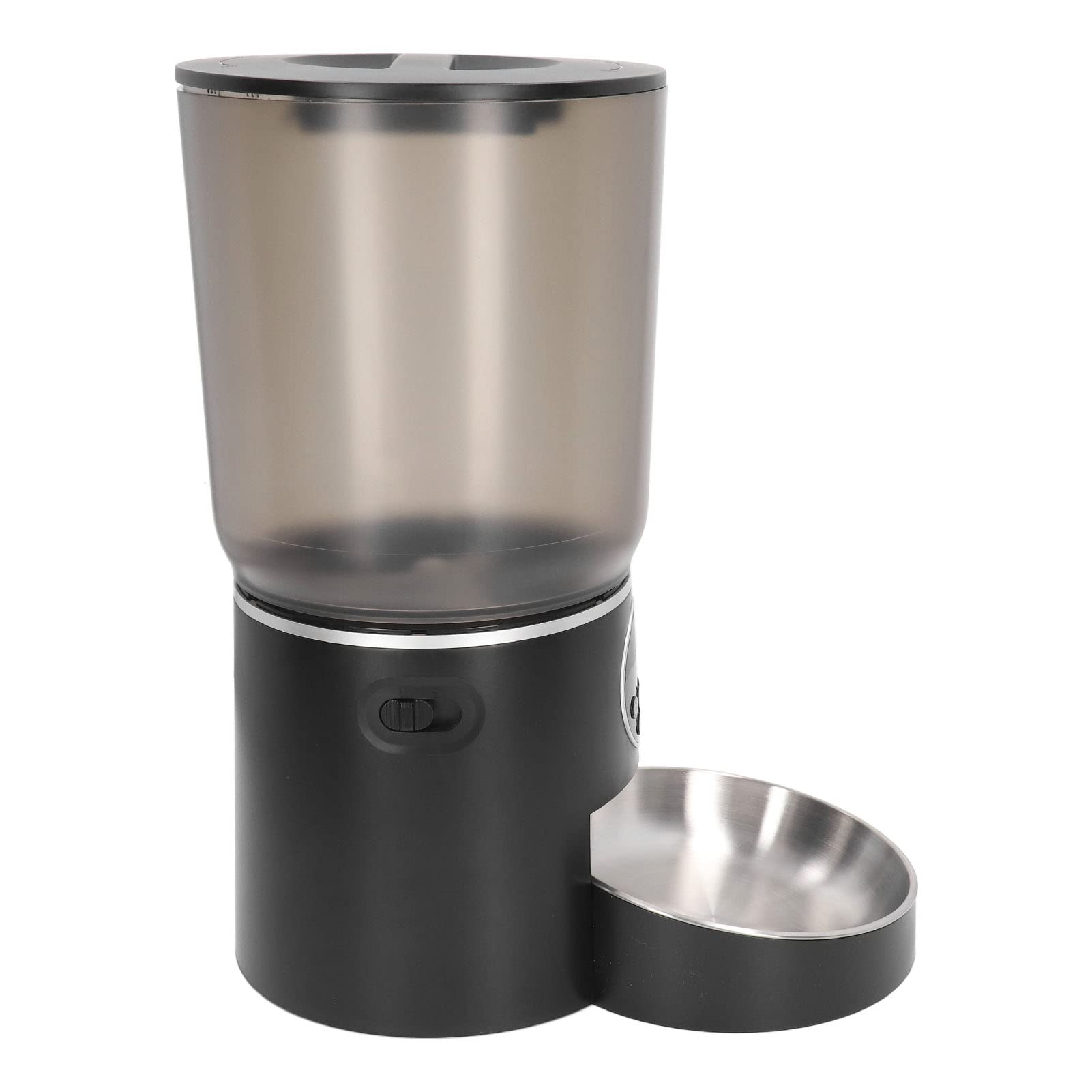 Comederos Automáticos para Mascotas, 5L, Soporte de Doble Potencia, Sincronización Inteligente, ABS, Dispensador de Comida para Perros y Gatos con Tazón de Acero Inoxidable (botón)
