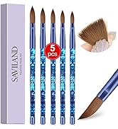 Saviland 5 Stück Acryl Nagel Pinsel Set - Lila Professionelle Nagel Pinsel für Acryl Nagel, Acryl...