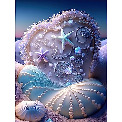 VAKUUM Diamond Painting Seesterne & Muscheln - 5D Diamant Malerei Set 40x50cm Für Erwachsene