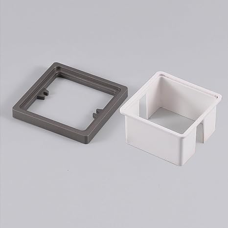 1 Gang Square Spacer 0.39IN/10MM Single Socket Spacer 1 Gang Surface Box Square Spacer Frame Grey Box Plate Single Socket Light Switch Surround Single Plug Socket with Screw, Pack of 2