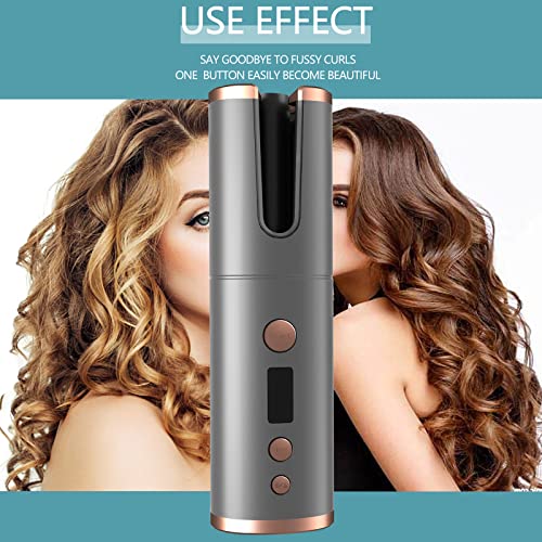 Wzahnngx Cordless Automatic Hair Curler, Anti-Tangle Wireless Auto Curling Iron Wand,Portable Usb Rechargeable Spin Curler Ceramic Barrel Rotating For Long Hair,Fast Heating For Hair Styling #TOP1