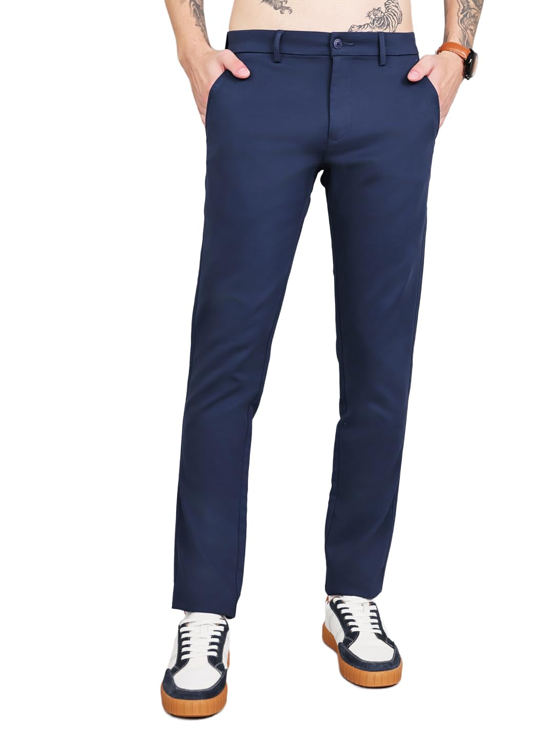 monte carlo Men's Slim Fit Solid Trouser|Solid Pattern Casual Trousers | Button Closure | Stylish & Comfortable Formal Trouser for Men's (Pack of 1)-picture-26