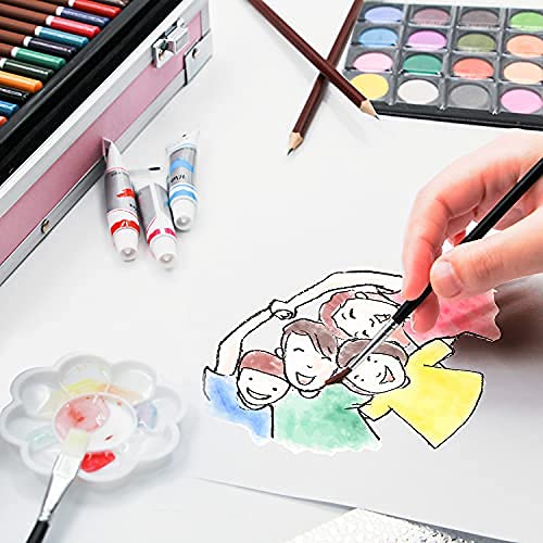 Unicorn Print Pink Color Kids Art Drawing Set Art and Craft Supplies Drawing and Painting Set Great Birthday Gift for Boys Girls Children (145 Pcs Art Set)