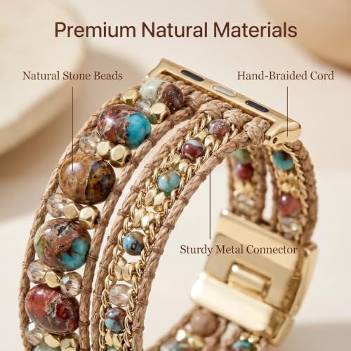 Bracelet élégant en métal pour femme Apple Watch 38/40/41mm maille dorée Series 9 8 7 - 2