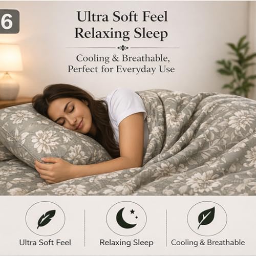 Image of Bedsheet for King Bed Include Pillow Covers | Ivory Bloom Elegance Premium Bedding | Pure Cotton 144 Thread Count|108x108 inch - Ivory Bloom Elegance