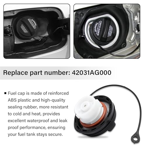 Image of Fuel Cap, Gas Cap Replacement 42031AG000 Fits for 2009-2012 Subaru Forester, 2008 2019 2011 2012 Impreza WRX STI Automotive Replacement Fuel Tank Caps 42037FE060 Fuel Filler Cap