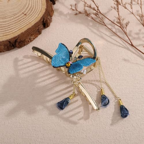 Pinza para cabello Wiwpar con diseño elegante azul miniatura 5
