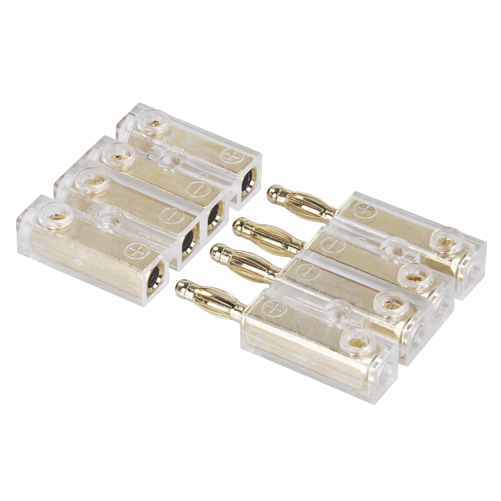 Spina Banana 4mm 4 Vie - Connettore Altoparlante Oro 24k Per Cavi Fino A 4mmq - Foto 2
