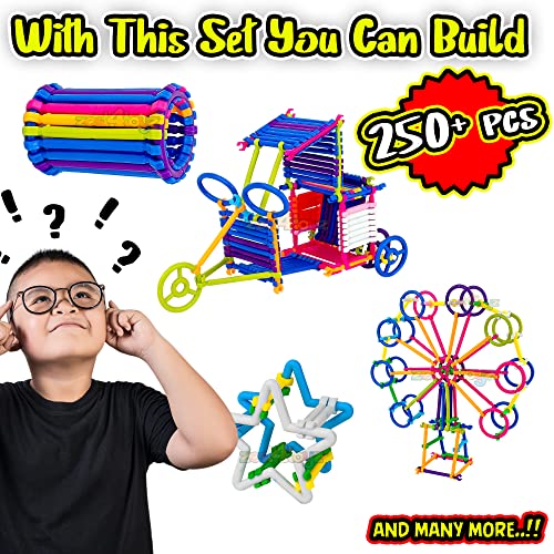 Image of zest 4 toyz Stick Games 250+ Assembly Colorful Straw Educational Smart City Building Blocks for Kids Smart Stick Games Puzzle Blocks Activity Play Toys for Boys & Girls