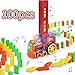 3T6B Tren eléctrico Domino 100PCS, Juego automático de distribución de Rally, Juguete Educativo para la Primera Infancia Adecuado para niños Mayores de 3 años Frente Transparente