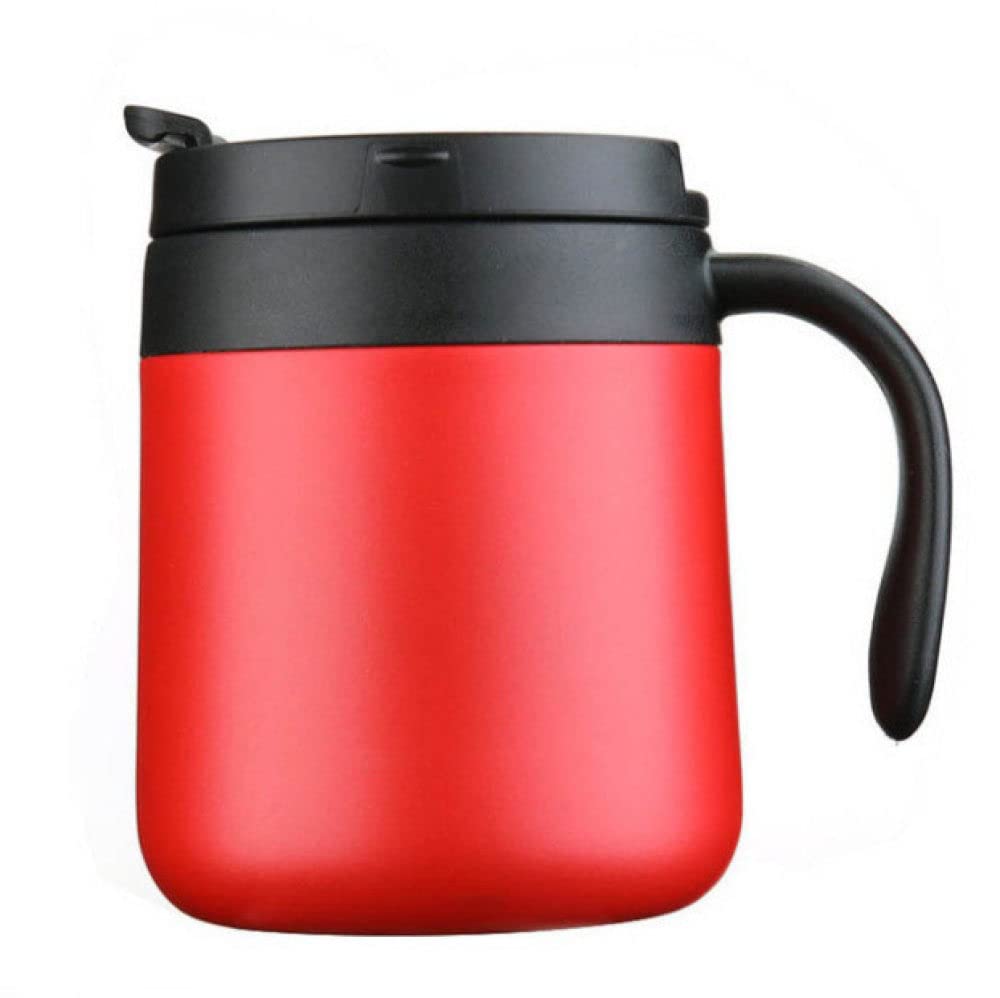 Tazza da caffè in acciaio inossidabile da 350/500 ml, tazza da vuoto, tazza da viaggio per auto all'aperto, tazza da donna, rosso, 500 ml