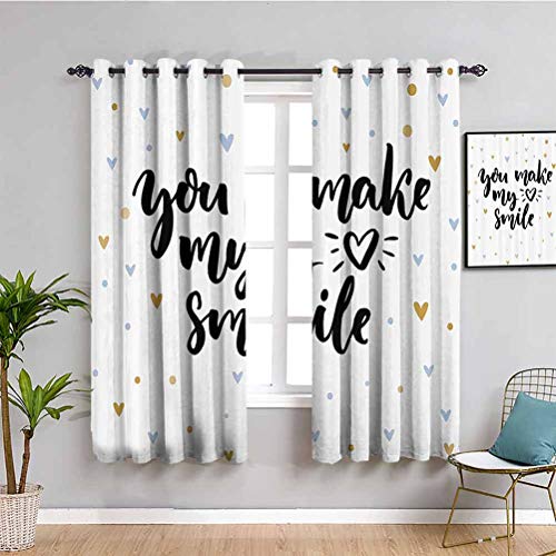 Verdunklungsvorhang mit Aufschrift "Positive Yay It is Your Day Image Blickschutz" Gelb Polyester Farbe: 09 B 54 x L 39 Zoll