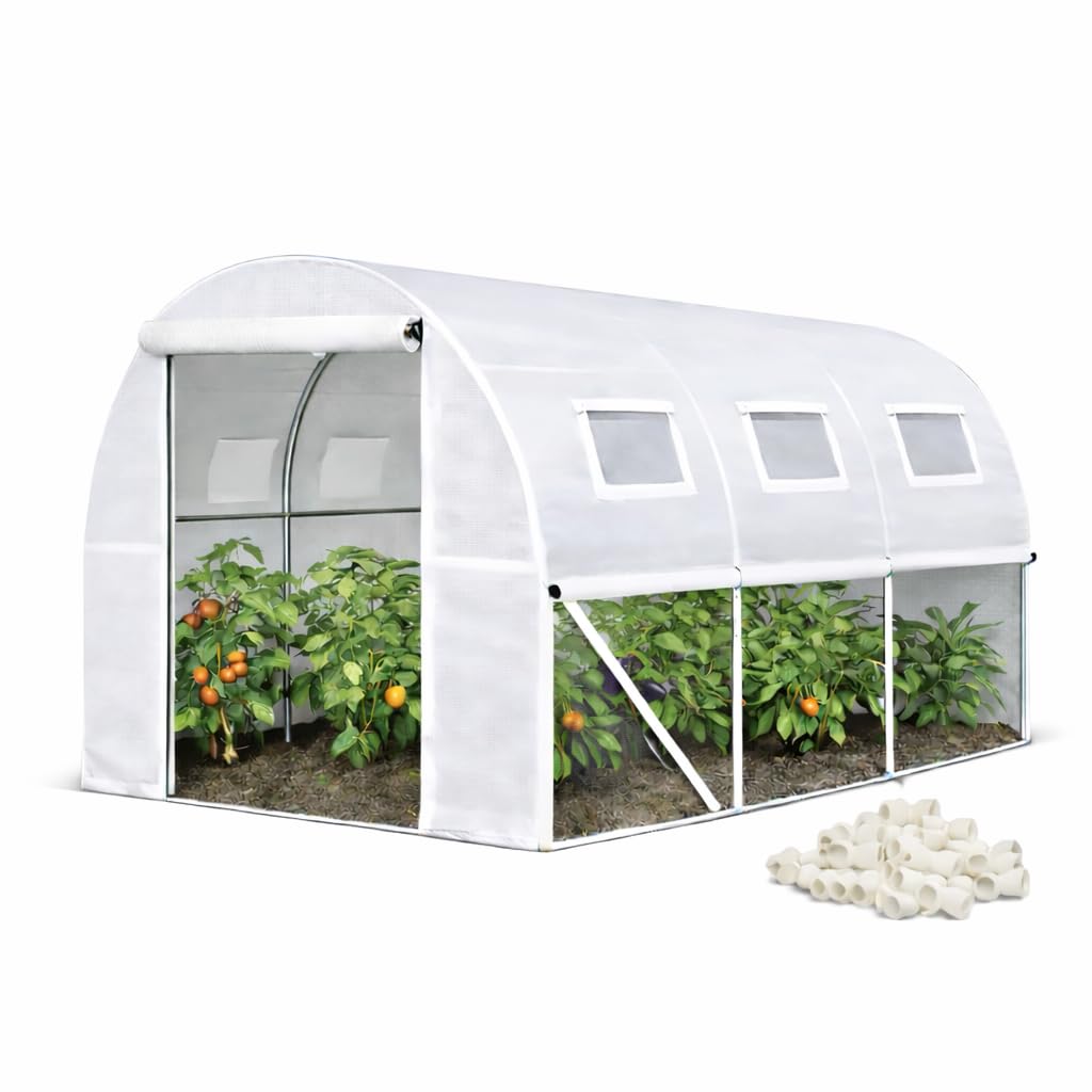 Amazon.co.jp: Machuel ビニールハウス 温室 3m 両側開閉可能 パイプ