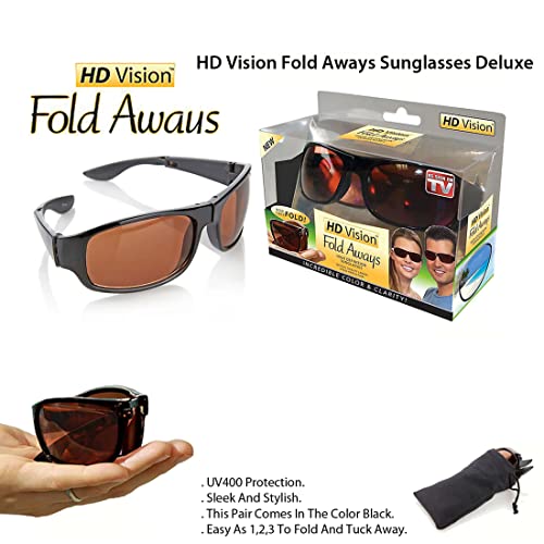 HD Vision Fold Aways High Definition Sunglasses Deluxe- Single (Black)4