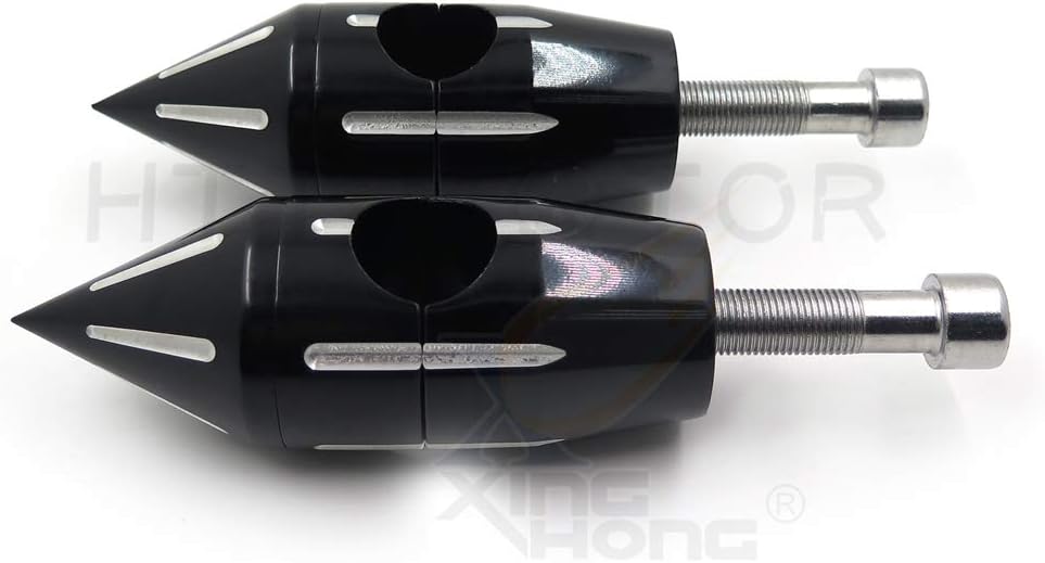 HTTMT BLACK 1" Billet Spike HANDLEBAR RISERS Compatible with H-D Softail Dyna Sportster Custom