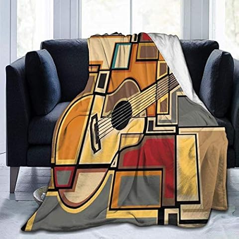 ASDTF Throw Blanket, Astratti Geometric Guitar Ultra-Soft Micro Fleece Blanket Warm Blanket for Man Couch Fleece Blanket Lightweight Blanket Cover