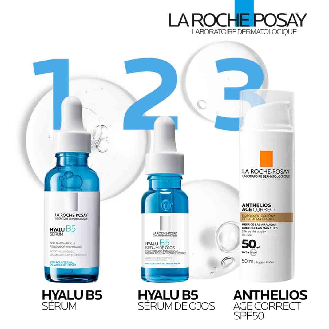La Roche Posay Sérum de Ojos, Tratamiento Dermatológico Reparador y Rellenador, Apto para Pieles Sensibles, Fórmula con Ácido Hialurónico y Vitamina B5, Hyalu B5, 15 ml
