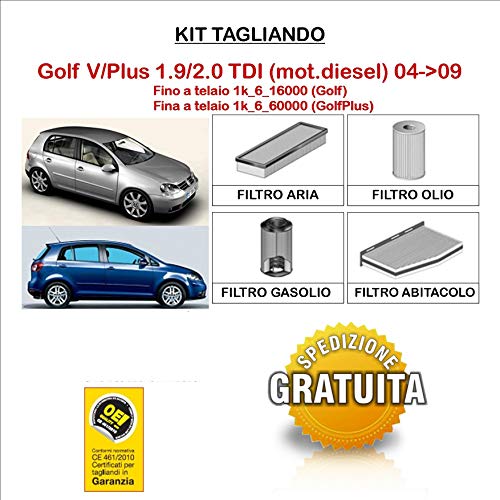 Kit tagliando 4 filtri tecneco codice vw2sbis